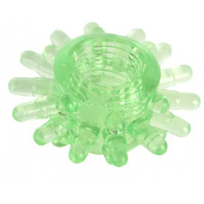 Зеленое эрекционное кольцо с шипами Зеленое эрекционное кольцо с шипами