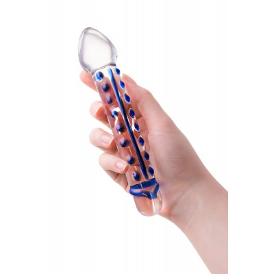 Двусторонний прозрачный фаллос из стекла - 20 см. Двусторонний прозрачный фаллос из стекла - 20 см.