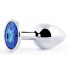 Анальное украшение SILVER PLUG SMALL с синим кристаллом - 7,2 см. Анальное украшение SILVER PLUG SMALL с синим кристаллом - 7,2 см.