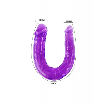 Двухголовый фиолетовый фаллоимитатор - 29,8 см. Двухголовый фиолетовый фаллоимитатор - 29,8 см.
