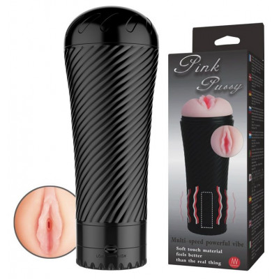 Мастурбатор-вагина с многоуровневой вибрацией Pink Pussy Мастурбатор-вагина с многоуровневой вибрацией Pink Pussy