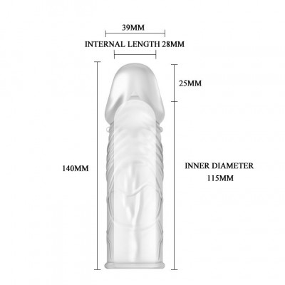 Прозрачная насадка с закрытой головкой - 14 см. Прозрачная насадка с закрытой головкой - 14 см.