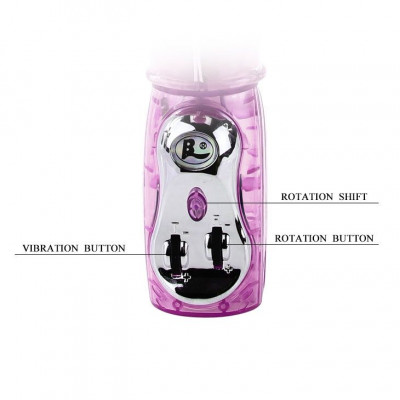 Вибромассажер с ротацией, возвратно-поступательным движением и стимулятором клитора - 29 см. Вибромассажер с ротацией, возвратно-поступательным движением и стимулятором клитора - 29 см.