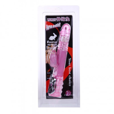 Вибромассажер с ротацией, возвратно-поступательным движением и стимулятором клитора - 29 см. Вибромассажер с ротацией, возвратно-поступательным движением и стимулятором клитора - 29 см.