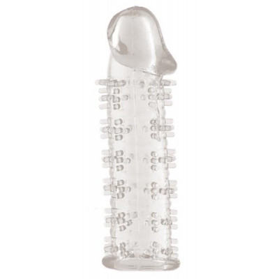 Гелевая прозрачная насадка с шипами - 12 см. Гелевая прозрачная насадка с шипами - 12 см.
