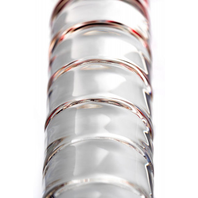 Стеклянный стимулятор с ручкой-шаром и цветными пупырышками - 22 см. Стеклянный стимулятор с ручкой-шаром и цветными пупырышками - 22 см.