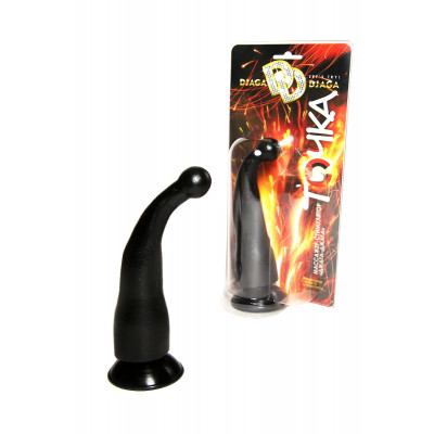 Массажер-стимулятор точки G на присоске черного цвета Массажер-стимулятор точки G на присоске черного цвета