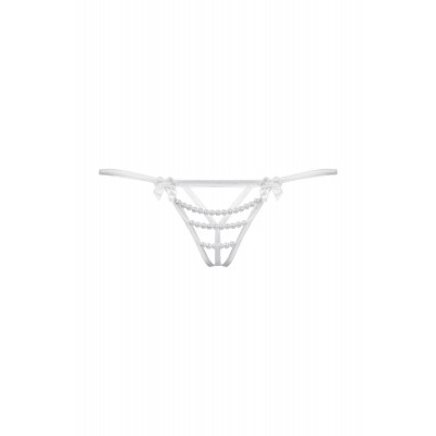 Открытые белые трусики с бантиками и украшениями Открытые белые трусики с бантиками и украшениями