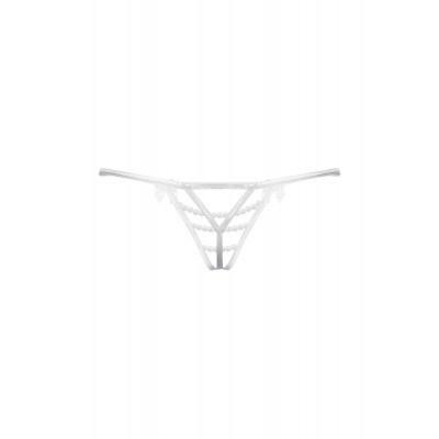 Открытые белые трусики с бантиками и украшениями Открытые белые трусики с бантиками и украшениями