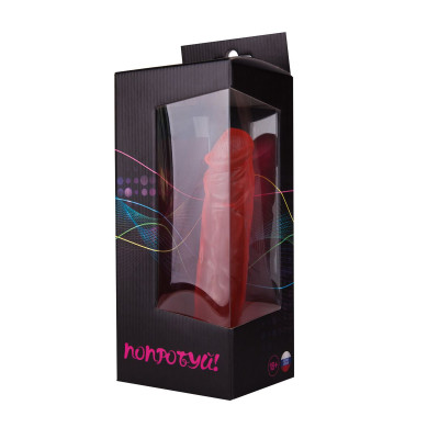 Рельефный гелевый фаллоимитатор на присоске - 20 см. Рельефный гелевый фаллоимитатор на присоске - 20 см.