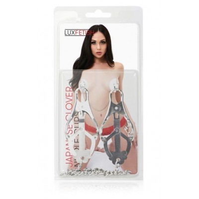 Металлические зажимы на соски в форме клевера с цепочкой Металлические зажимы на соски в форме клевера с цепочкой