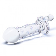 Небольшой стеклянный фаллос с ручкой Candy Land Juicer - 11,5 см.