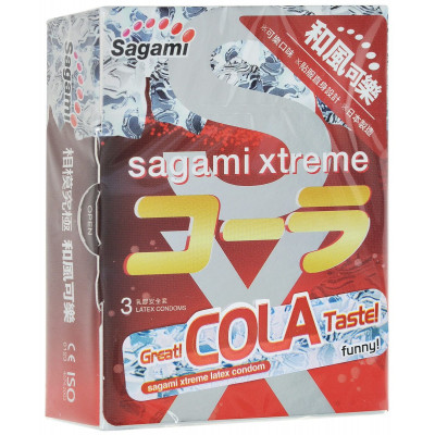 Ароматизированные презервативы Sagami Xtreme Cola - 3 шт. Ароматизированные презервативы Sagami Xtreme Cola - 3 шт.