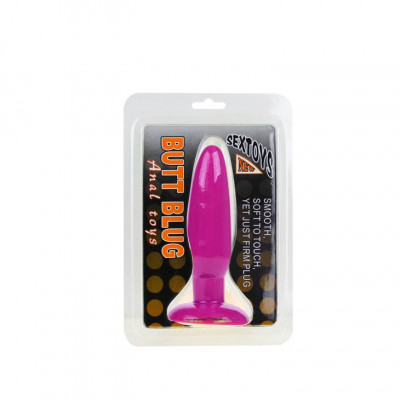 Розовая анальная пробка с подошвой-присоской - 13,5 см. Розовая анальная пробка с подошвой-присоской - 13,5 см.