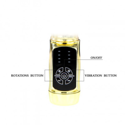 Золотистый вибратор Gold Rabbit Prince с ротацией - 21,5 см. Золотистый вибратор Gold Rabbit Prince с ротацией - 21,5 см.