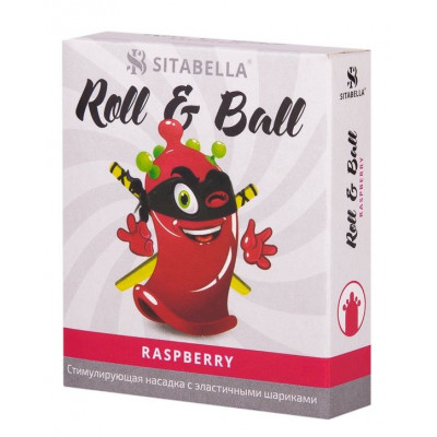 Стимулирующий презерватив-насадка Roll Ball Raspberry Стимулирующий презерватив-насадка Roll Ball Raspberry