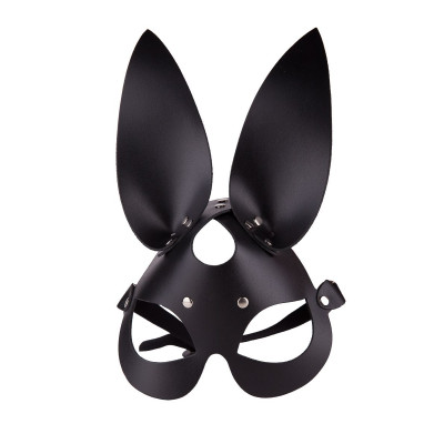 Чёрная кожаная маска с длинными ушками Чёрная кожаная маска с длинными ушками