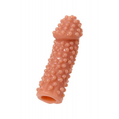 Телесная насадка на фаллос с бугорками Extreme Sleeve 010 M-size - 14 см. Телесная насадка на фаллос с бугорками Extreme Sleeve 010 M-size - 14 см.