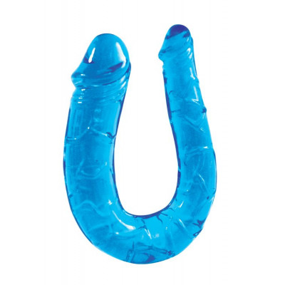 Двухсторонний фаллоимитатор Twin Head Double Dong голубого цвета - 29,8 см. Двухсторонний фаллоимитатор Twin Head Double Dong голубого цвета - 29,8 см.