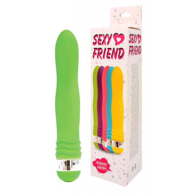 Салатовый эргономичный вибратор Sexy Friend - 17,5 см. Салатовый эргономичный вибратор Sexy Friend - 17,5 см.