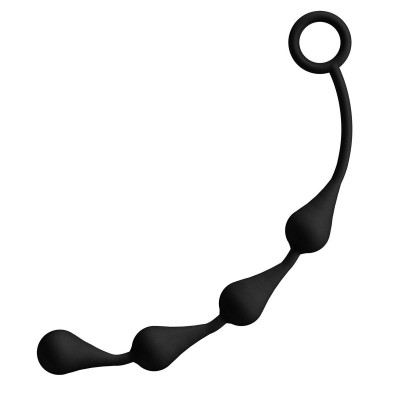 Чёрная анальная цепочка из 4 капелек - 25 см. Чёрная анальная цепочка из 4 капелек - 25 см.