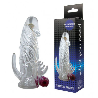 Закрытая прозрачная вибронасадка на пенис Crystal Sleeve Vibe - 12 см. Закрытая прозрачная вибронасадка на пенис Crystal Sleeve Vibe - 12 см.