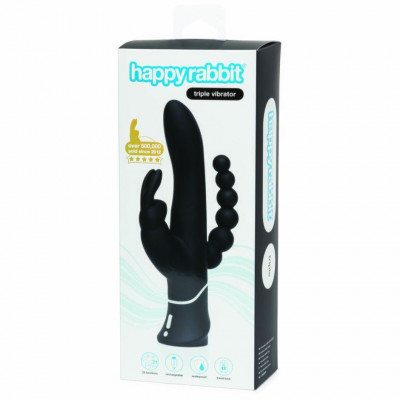 Черный перезаряжаемый вибратор Triple Curve Rechargeable Rabbit Vibrator - 25,4 см. Черный перезаряжаемый вибратор Triple Curve Rechargeable Rabbit Vibrator - 25,4 см.