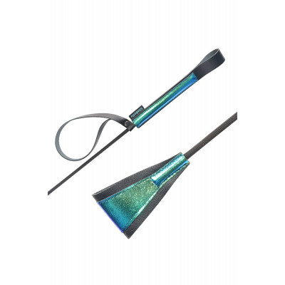 Черно-синий стек с хлопушкой из кожи - 62 см. Черно-синий стек с хлопушкой из кожи - 62 см.