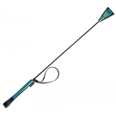 Черно-синий стек с хлопушкой из кожи - 62 см. Черно-синий стек с хлопушкой из кожи - 62 см.