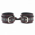 Черные наручники из натуральной кожи с красной строчкой Черные наручники из натуральной кожи с красной строчкой