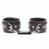 Черные наручники из натуральной кожи с красной строчкой Черные наручники из натуральной кожи с красной строчкой