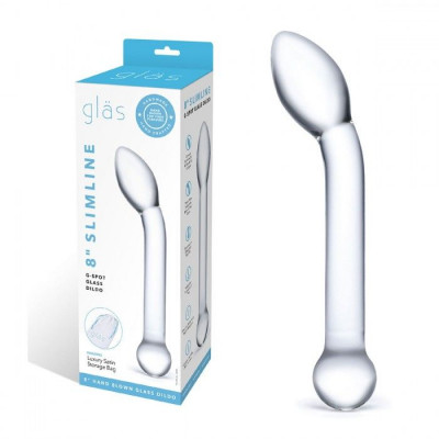 Прозрачный стеклянный фаллос для точки G Slimline G-Spot - 20 см. Прозрачный стеклянный фаллос для точки G Slimline G-Spot - 20 см.