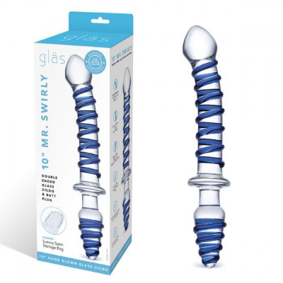 Двусторонний фаллоимитатор с анальной пробкой Mr. Swirly Dildo Butt Plug - 25 см. Двусторонний фаллоимитатор с анальной пробкой Mr. Swirly Dildo Butt Plug - 25 см.