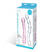 Набор из 2 стеклянных двухголовых фаллоимитаторов