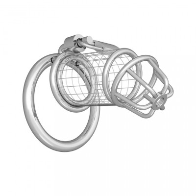 Серебристый мужской пояс верности на замочке Серебристый мужской пояс верности на замочке