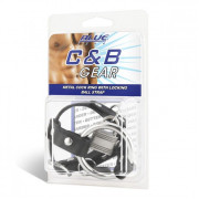 Металлическое кольцо на пенис на ремешке с замочком