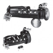 Плотная черная сбруя целомудрия для пениса на замочке