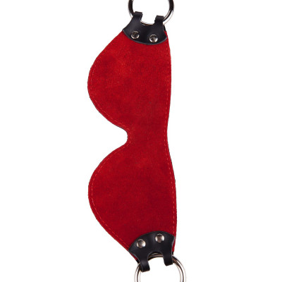 Маска из натуральной кожи с контрастной строчкой по краю Маска из натуральной кожи с контрастной строчкой по краю