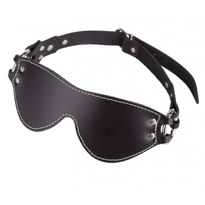 Маска из натуральной кожи с контрастной строчкой по краю Маска из натуральной кожи с контрастной строчкой по краю