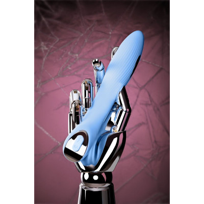 Голубой силиконовый вибратор с электростимуляцией TESLA G-POINT - 21 см. Голубой силиконовый вибратор с электростимуляцией TESLA G-POINT - 21 см.