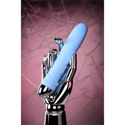 Голубой силиконовый вибратор с функцией нагрева и пульсирующими шариками FAHRENHEIT - 19 см. Голубой силиконовый вибратор с функцией нагрева и пульсирующими шариками FAHRENHEIT - 19 см.