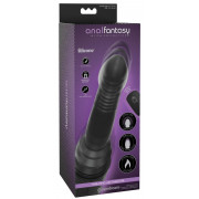 Черный вибромассажер с функцией поступательных движений Ass Thruster