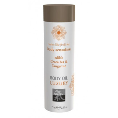 Съедобное массажное масло с ароматом зеленого чая и мандарина - 75 мл. Съедобное массажное масло с ароматом зеленого чая и мандарина - 75 мл.