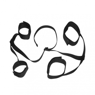 Черный фиксатор для запястий и лодыжек на липучках Черный фиксатор для запястий и лодыжек на липучках