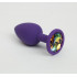 Фиолетовая анальная пробка с радужным стразом - 7,6 см. Фиолетовая анальная пробка с радужным стразом - 7,6 см.