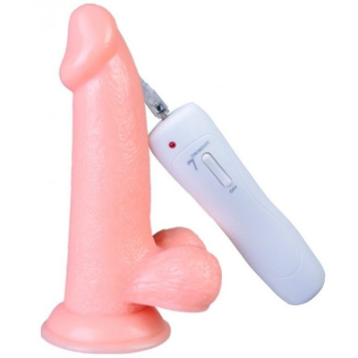 Телесный вибратор Vibrating Dong with Balls - 14 см. Телесный вибратор Vibrating Dong with Balls - 14 см.