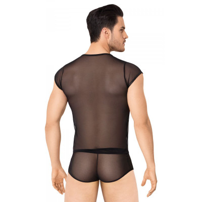 Соблазнительный костюм-сетка в тонкую полоску из wet-look материала Соблазнительный костюм-сетка в тонкую полоску из wet-look материала