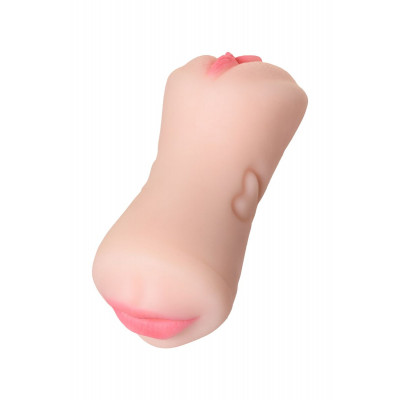 Телесный двусторонний мастурбатор Pretty Mouth - ротик и вагина Телесный двусторонний мастурбатор Pretty Mouth - ротик и вагина