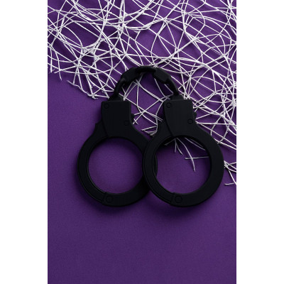 Черные силиконовые наручники A-Toys без ключа Черные силиконовые наручники A-Toys без ключа