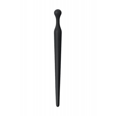 Черный силиконовый уретральный плаг - 10 см. Черный силиконовый уретральный плаг - 10 см.